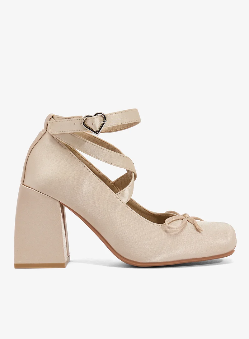 ايلا Gold Ballet High Heel Sandals Wrap Around